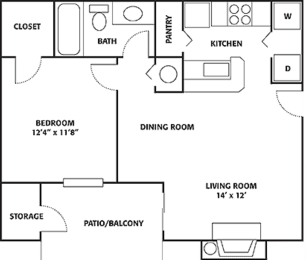 1 Bed 1 Bath Large