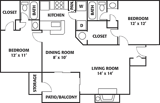 2 Bed 2 Bath Small - Rehab