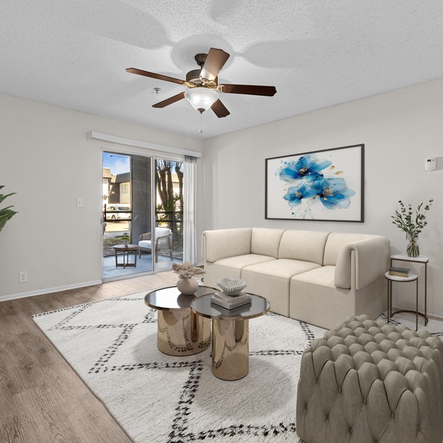 The Park at Veneto - Bright Living Room Featuring a Light Beige Sectional